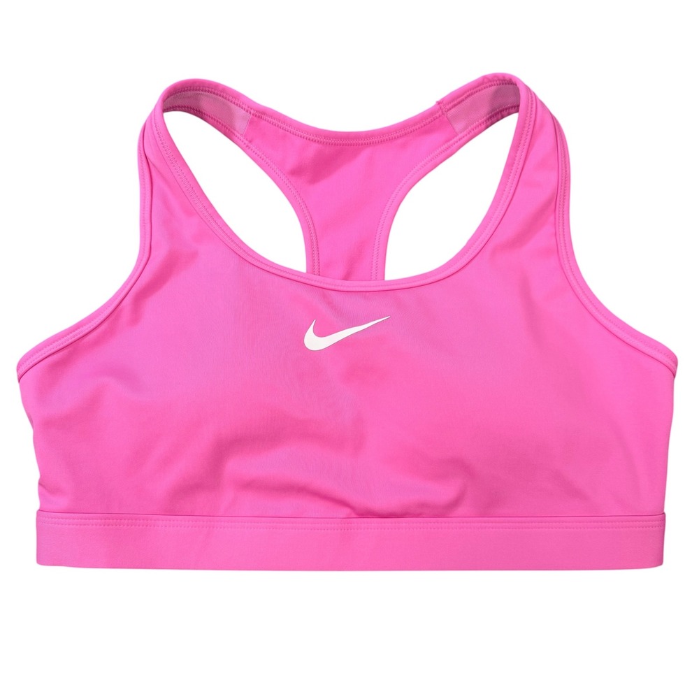 Nike Womens Swoosh Pink Dri-FIT Racerback Padded Sports Bra Size M
